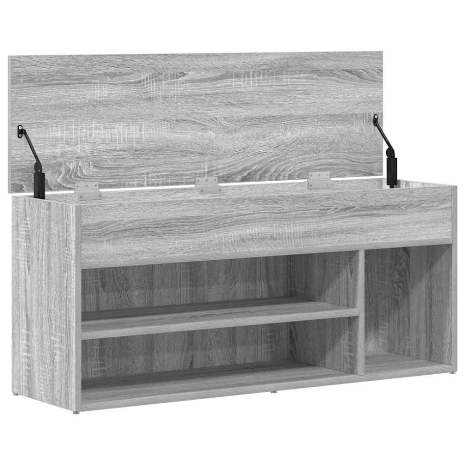 Banco zapatero madera de ingeniería gris sonoma 102x30,5x45