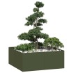 Jardinera acero verde oliva 100x100x40 cm
