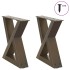 Patas para mesa centro 2 uds acero natural 30x(30-31,3)cm