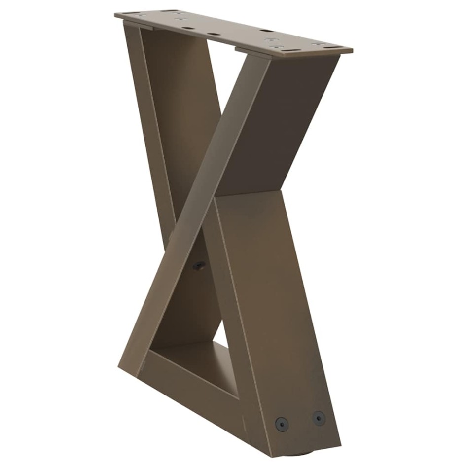 Patas para mesa centro 2 uds acero natural 30x(30-31,3)cm