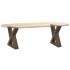 Patas para mesa centro 2 uds acero natural 30x(30-31,3)cm