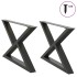 Patas para mesa de centro 2 uds acero antracita 70x(42-43,3)