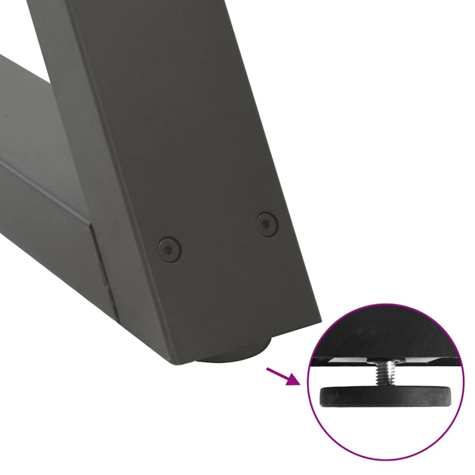 Patas para mesa de centro 2 uds acero antracita 70x(42-43,3)