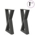 Patas de mesa centro 2uds acero antracita 38x(42-43,3)