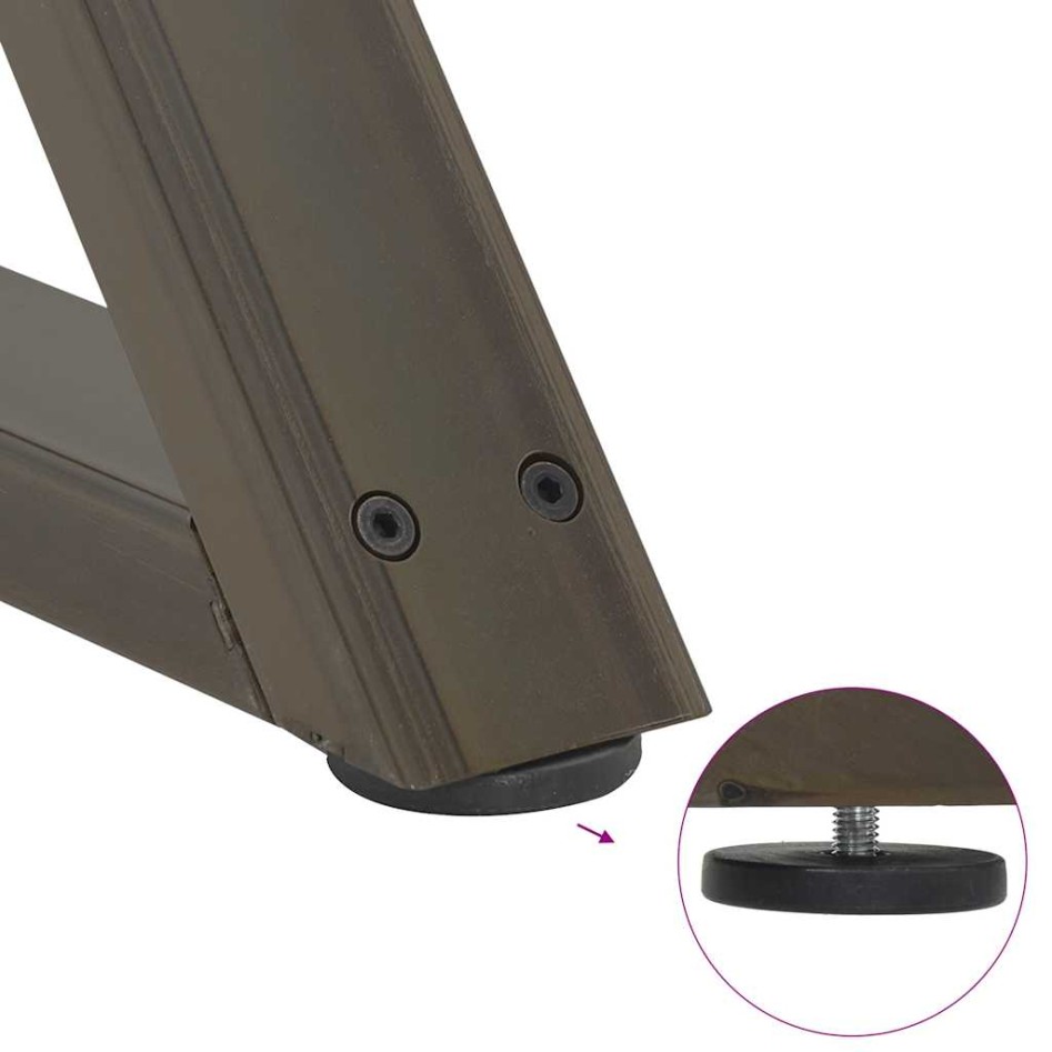 Patas para mesa centro 2 uds acero natural 50x(30-31,3)cm