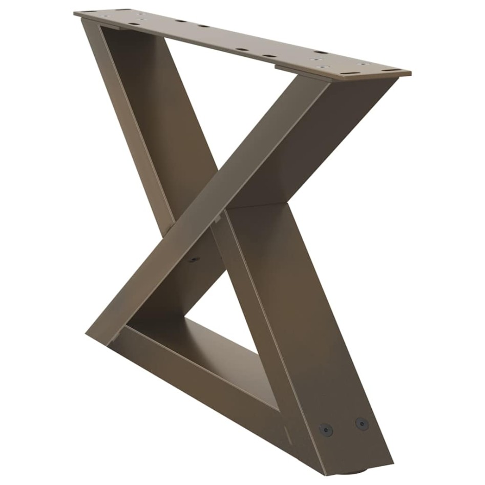 Patas para mesa centro 2 uds acero natural 60x(30-31,3)cm