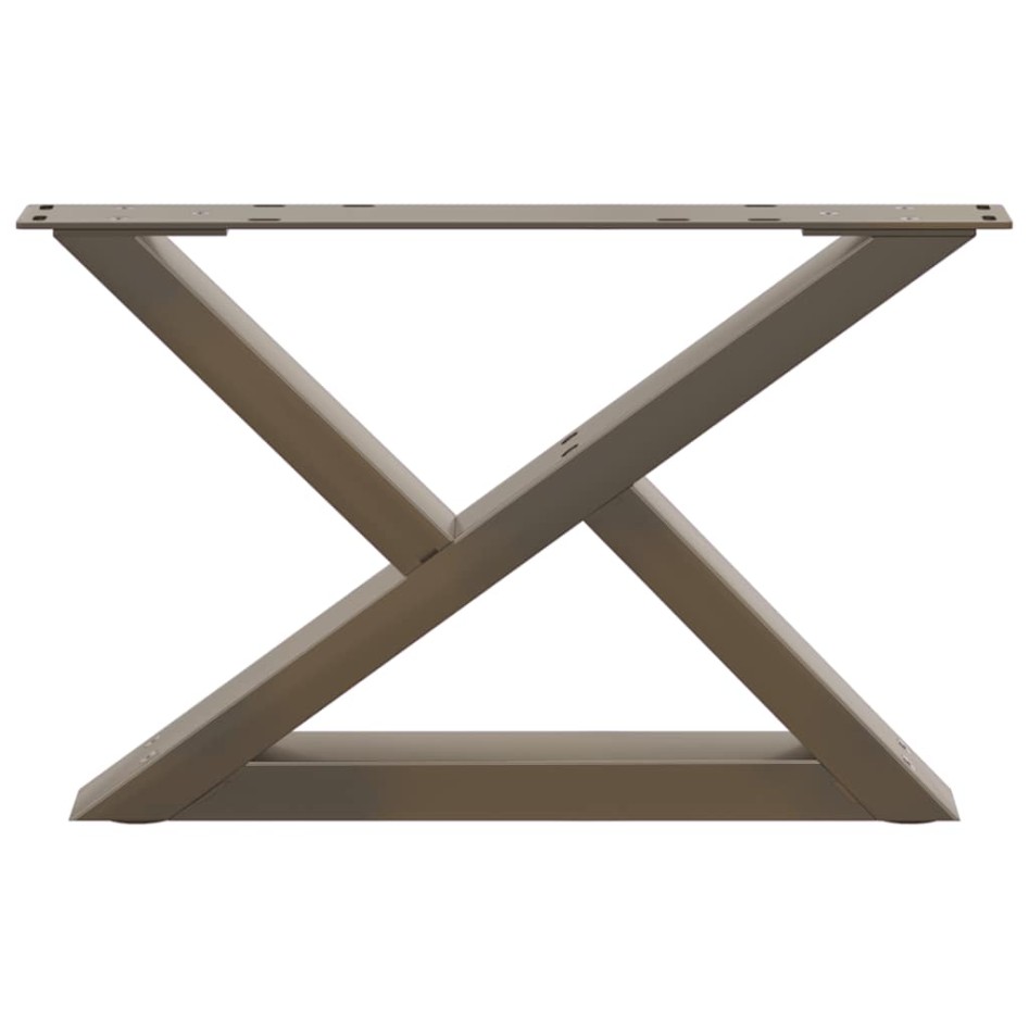 Patas para mesa centro 2 uds acero natural 60x(30-31,3)cm