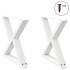Patas para mesa de centro 2 uds acero blanco 60x(42-43,3)
