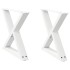 Patas para mesa de centro 2 uds acero blanco 60x(42-43,3)
