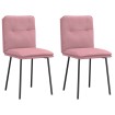 Sillas de comedor 2 unidades terciopelo rosa