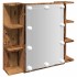 Mueble con espejo y LED madera vieja 70x16,5x60