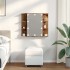 Mueble con espejo y LED madera vieja 70x16,5x60