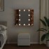 Mueble con espejo y LED madera vieja 70x16,5x60