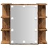 Mueble con espejo y LED madera vieja 70x16,5x60