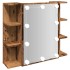 Mueble con espejo y LED madera vieja 70x16,5x60