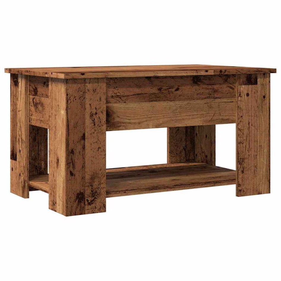 Mesa de centro madera de ingeniería madera antigua 79x49x41