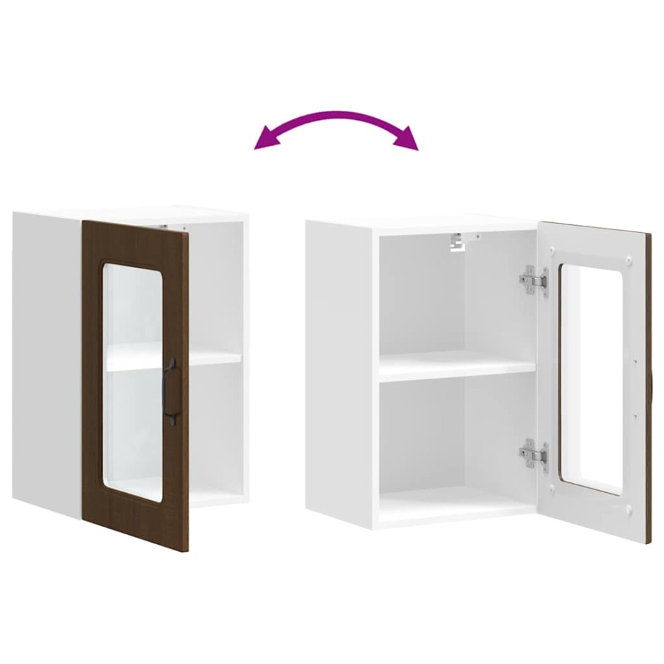 Armario pared cocina puerta de cristal Kalmar roble