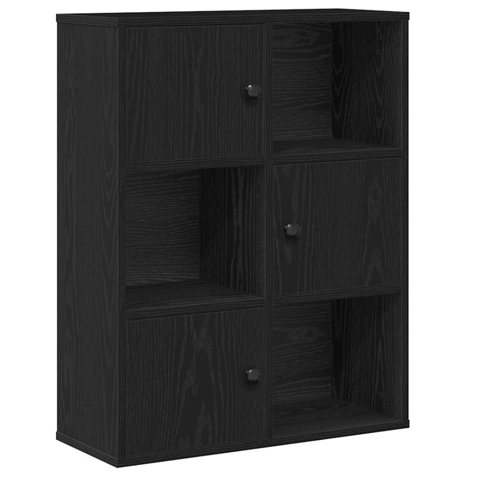 Librería de madera contrachapada roble negro 60x24x76,5
