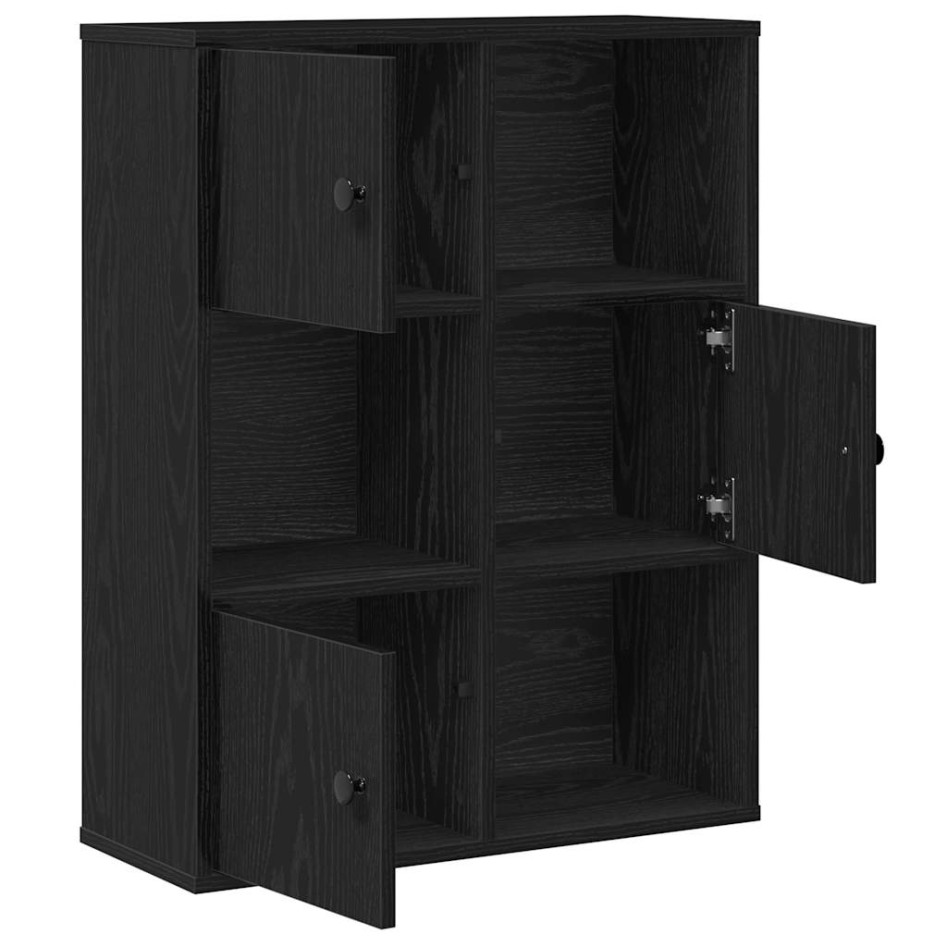 Librería de madera contrachapada roble negro 60x24x76,5