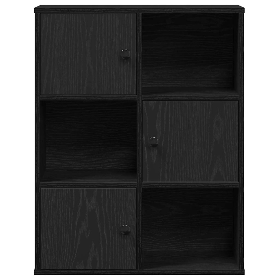 Librería de madera contrachapada roble negro 60x24x76,5