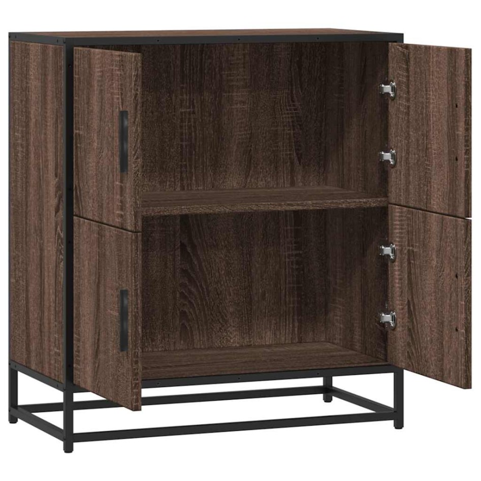 Aparador madera ingeniería roble marrón 68x35x76