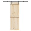 Kit de herrajes para puertas correderas acero negro 183 cm