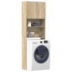 Armario de lavadora madera ingeniería roble Sonoma 64x24x190 cm