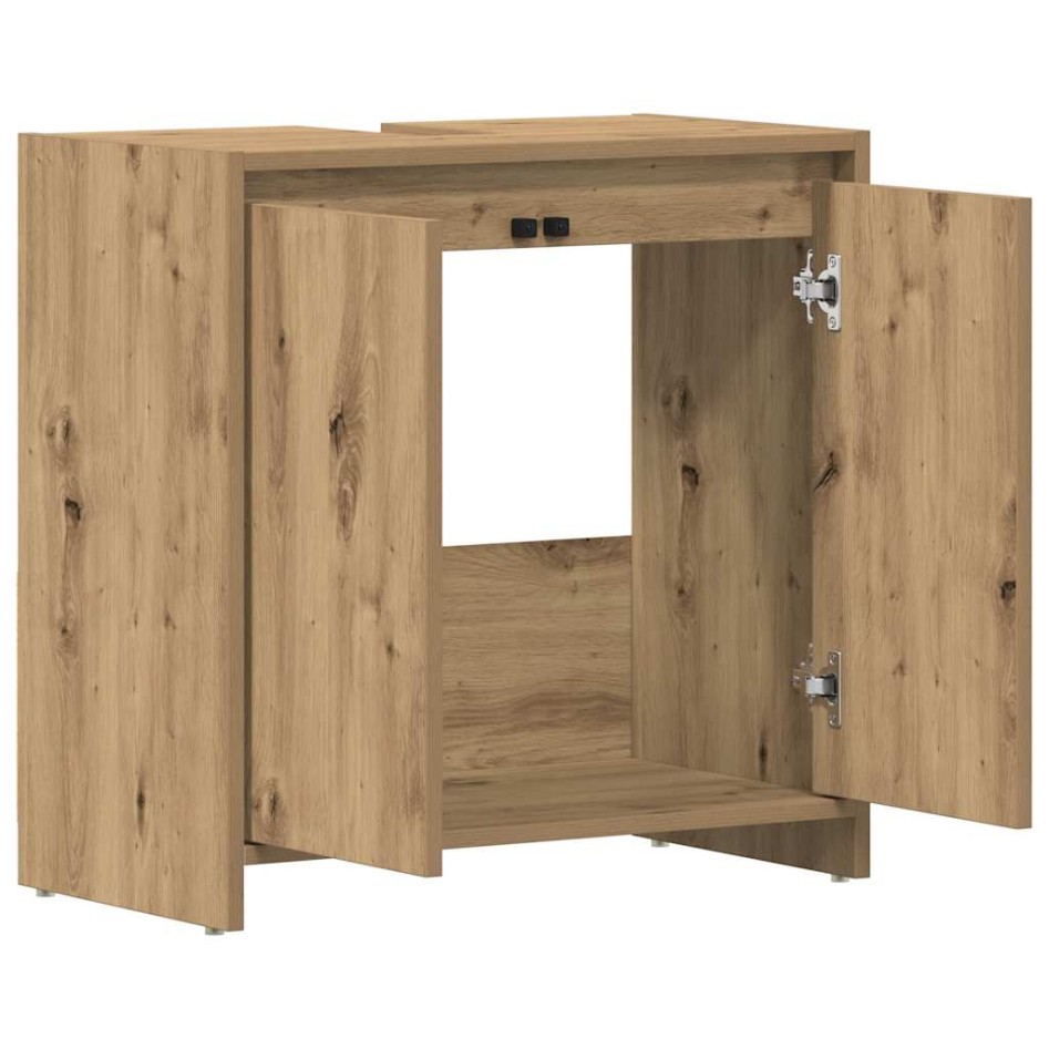 Mueble de lavabo de baño madera roble artisan 60x33x60