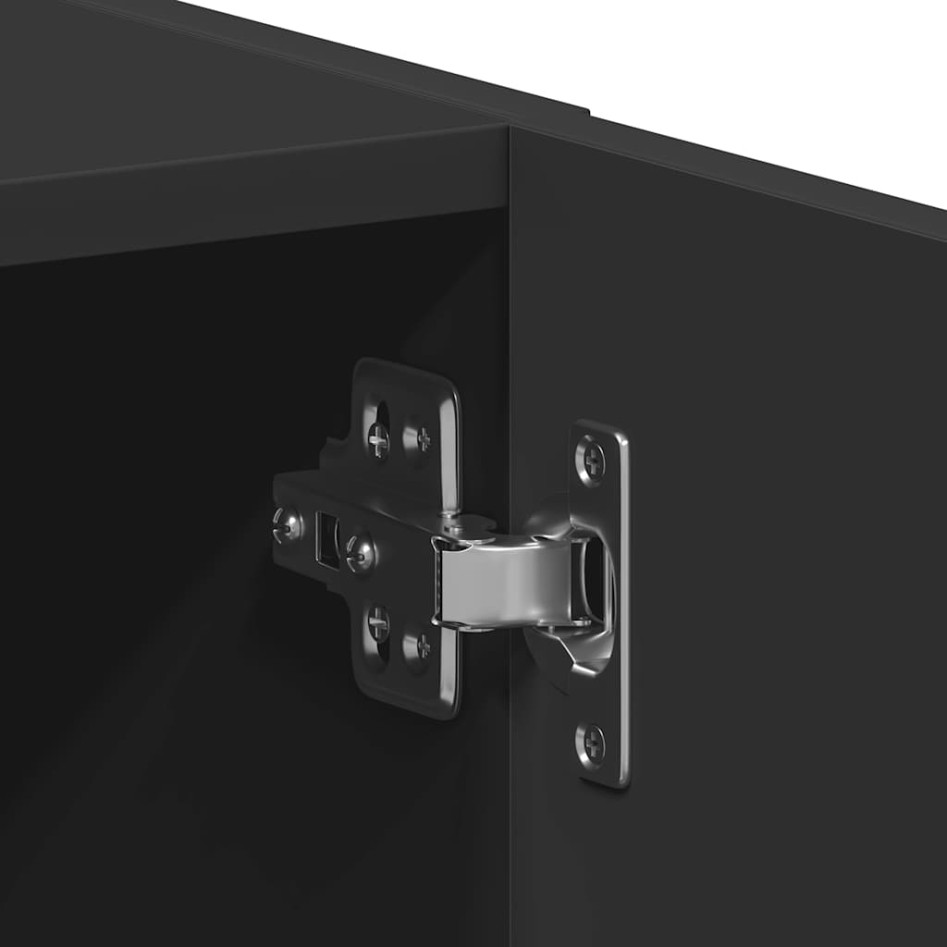 Armario de lavadora madera ingeniería negro 64x24x190