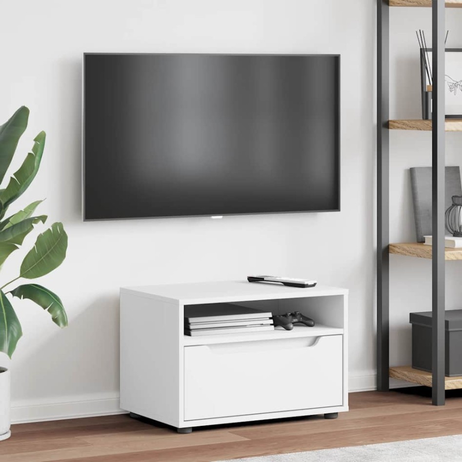 Mueble de TV VISNES blanco 60x40x38 cm madera de