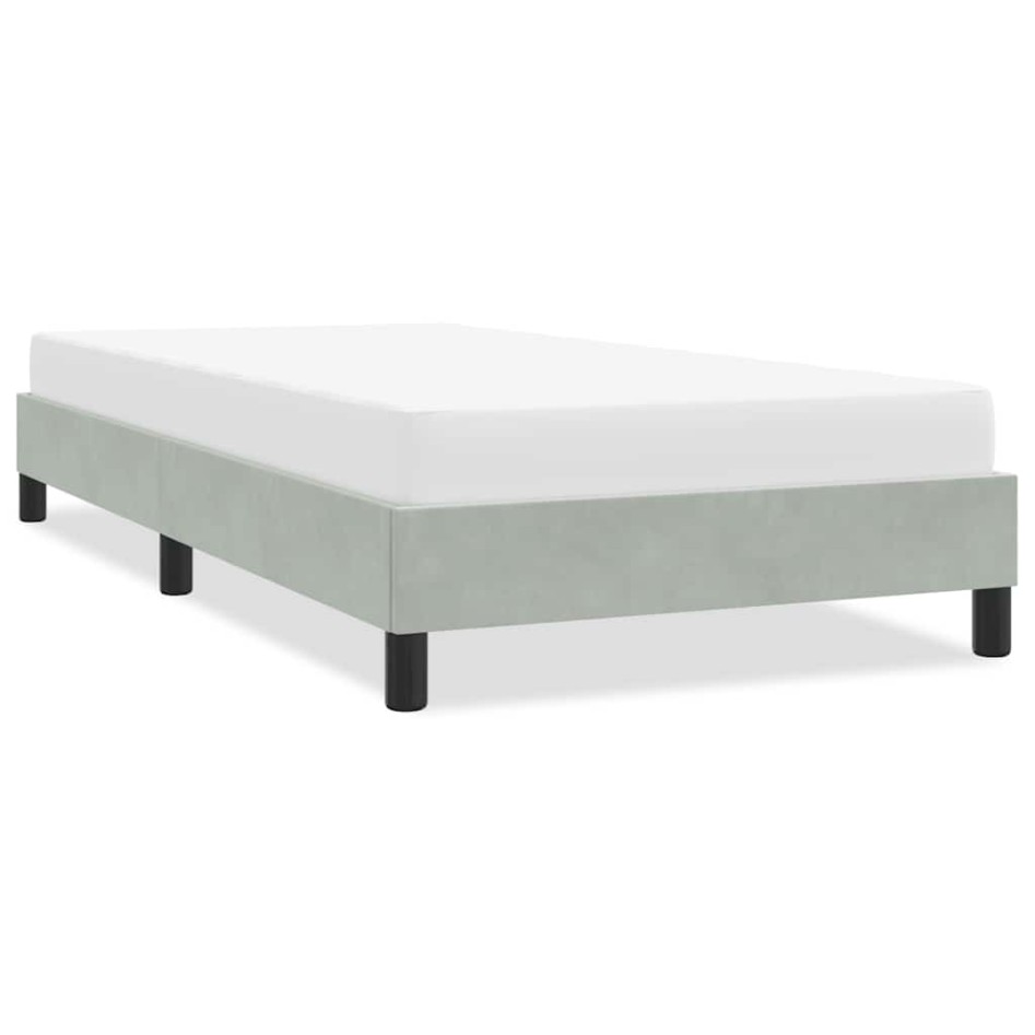 Estructura de cama sin colchón terciopelo gris claro 80x220