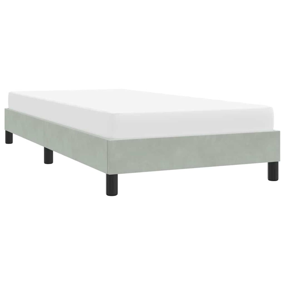 Estructura de cama sin colchón terciopelo gris claro 80x220
