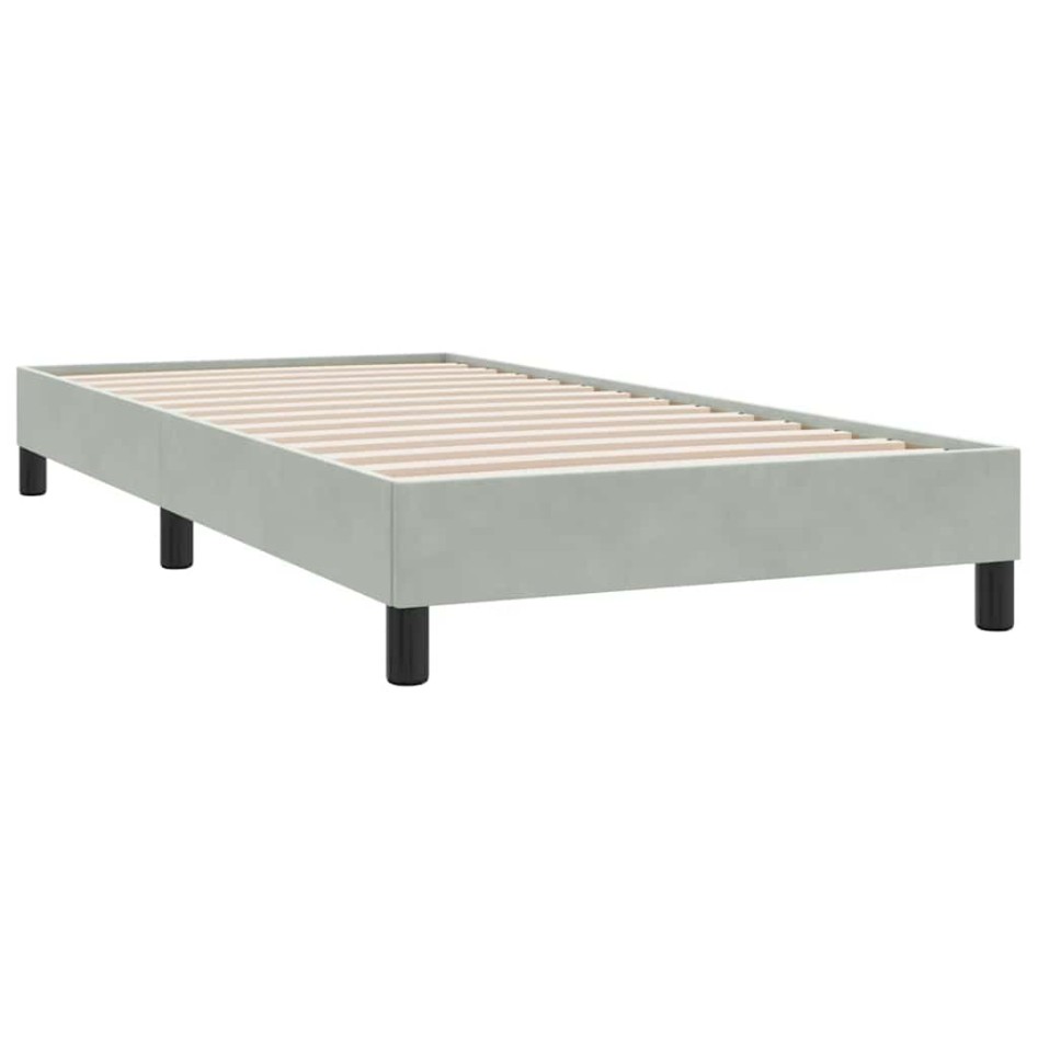 Estructura de cama sin colchón terciopelo gris claro 90x220