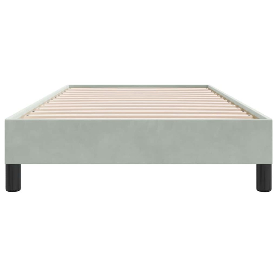 Estructura de cama sin colchón terciopelo gris claro 90x220