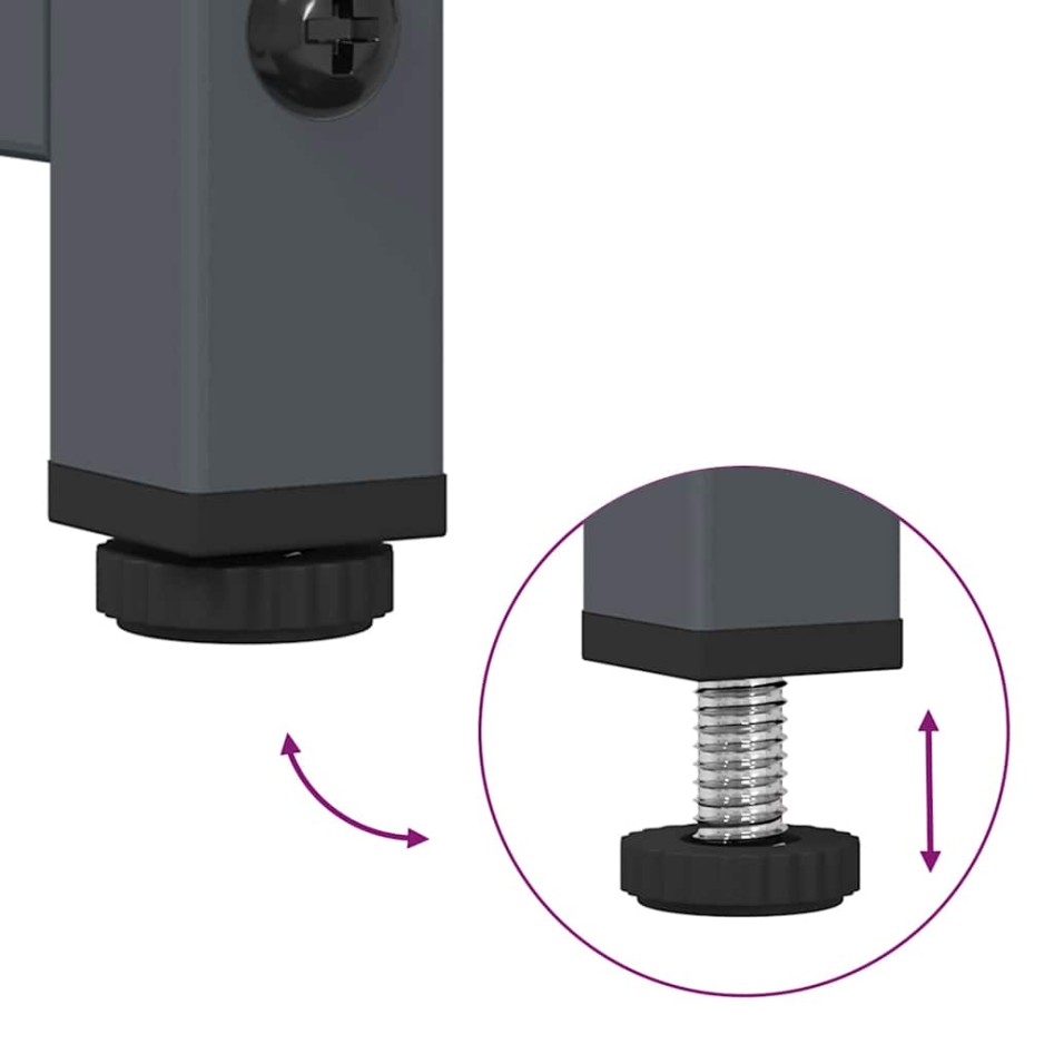 Mesita de noche acero laminado en frío antracita 36x39x60,5