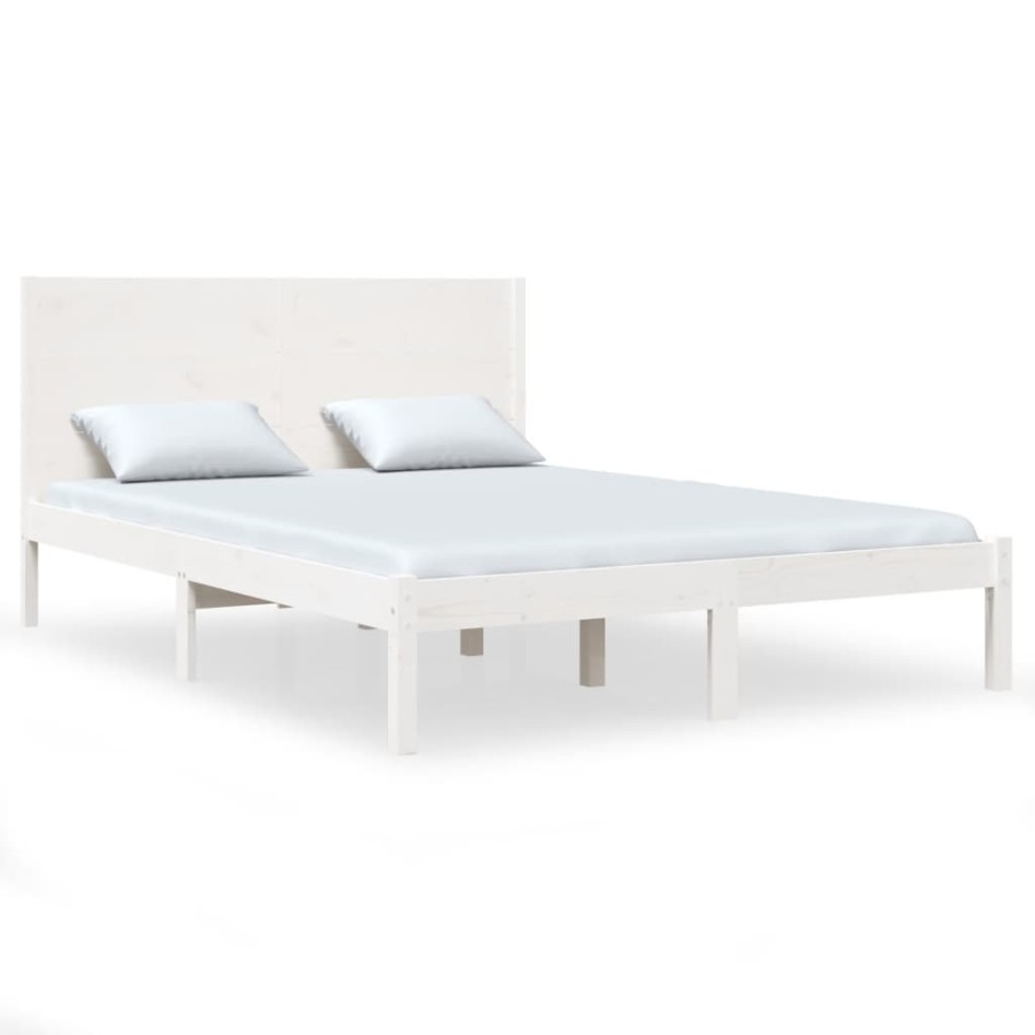 Estructura de cama madera maciza de pino blanco 120x200
