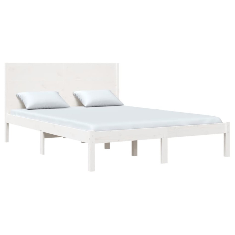 Estructura de cama madera maciza de pino blanco 120x200