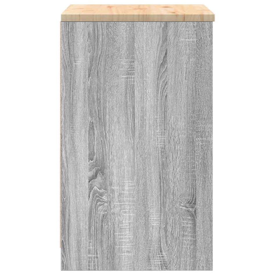 Armario de garaje de madera maciza pino gris Sonoma 60x51x85