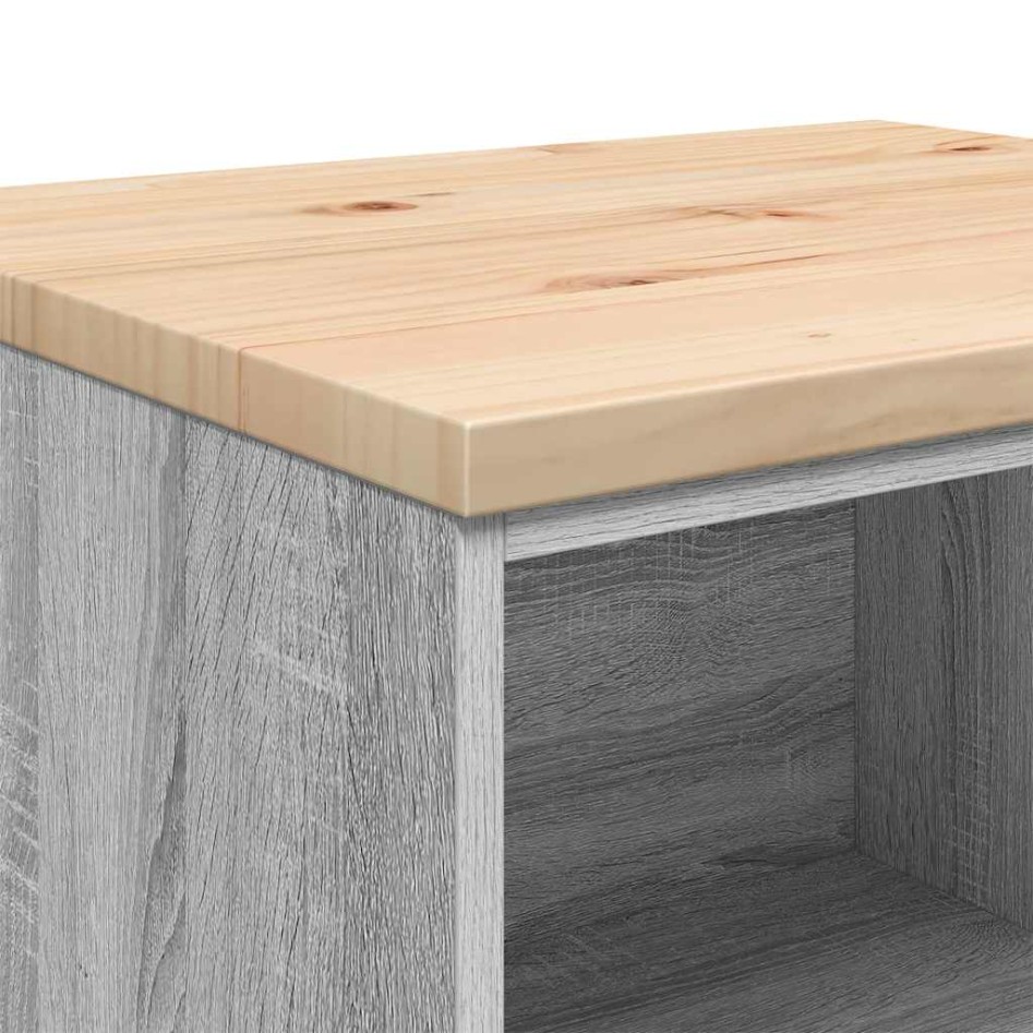 Armario de garaje de madera maciza pino gris Sonoma 60x51x85