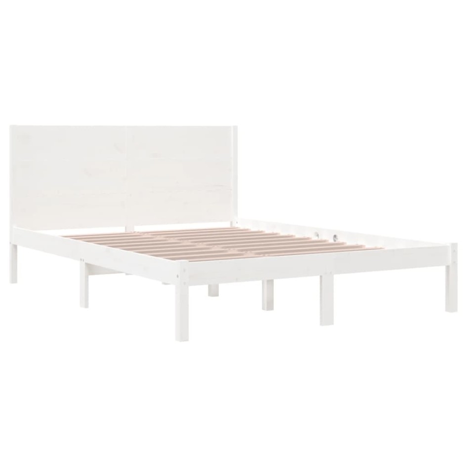 Estructura de cama madera maciza de pino blanco 120x200