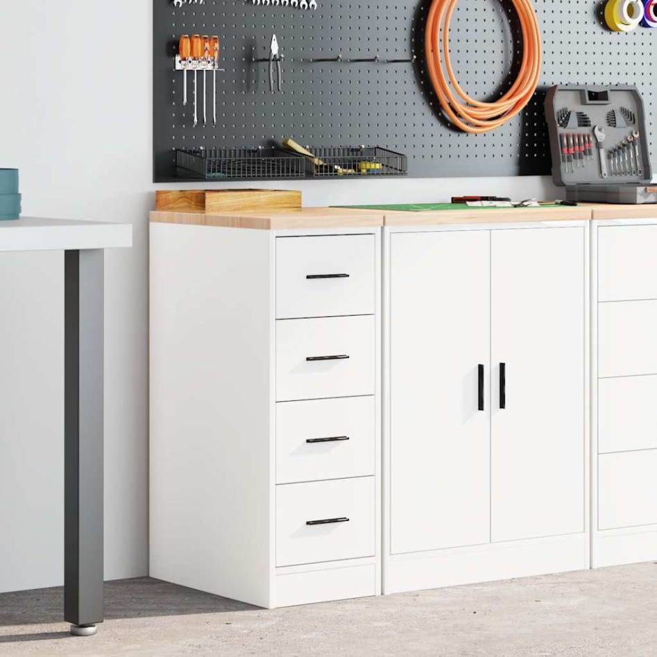 Armario de almacenamiento para garaje blanco 30x51x85
