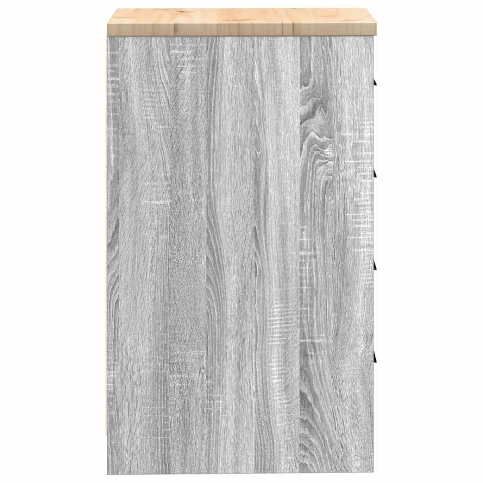 Armario de garaje de madera maciza pino gris Sonoma 40x51x85