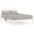 Estructura de cama doble pequeña madera maciza blanca