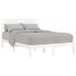 Estructura de cama doble pequeña madera maciza blanca