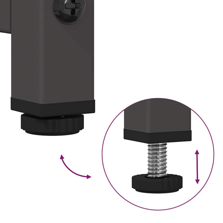 Mesita de noche acero laminado en frío negro 36x39x78