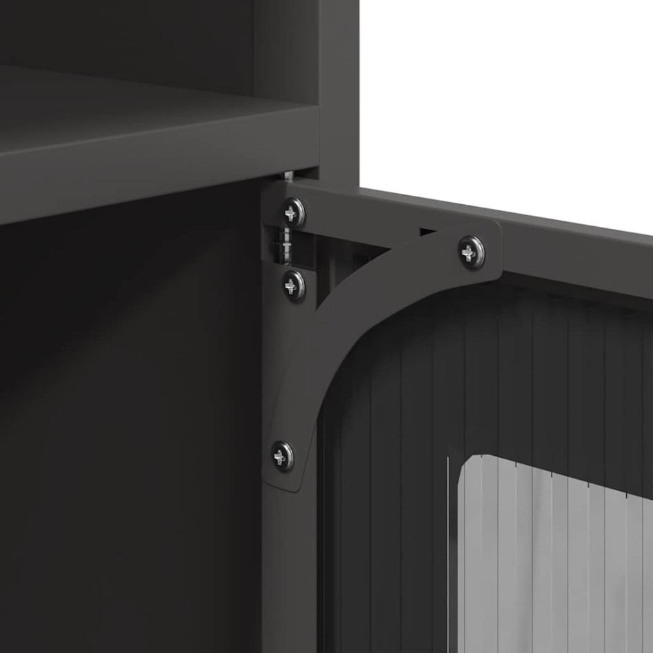 Mesita de noche acero laminado en frío negro 36x39x78