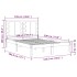 Estructura de cama doble pequeña madera maciza blanca