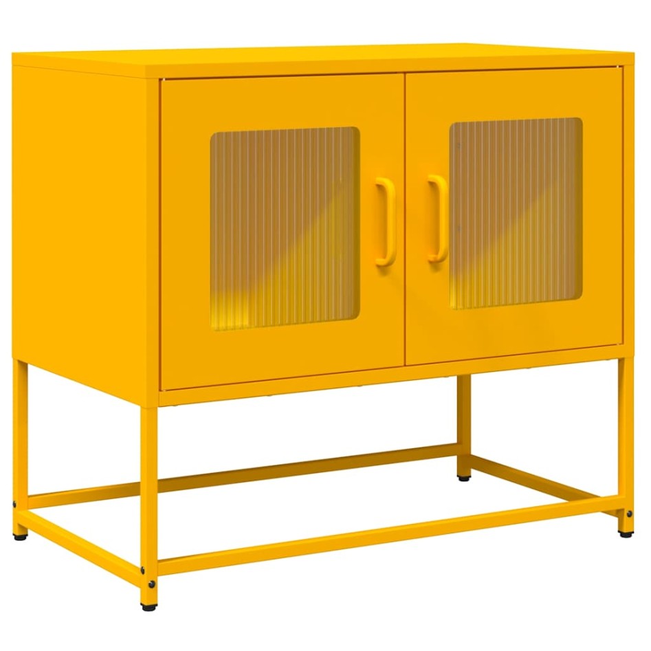 Mueble TV acero laminado en frío amarillo mostaza 68x39x60,5