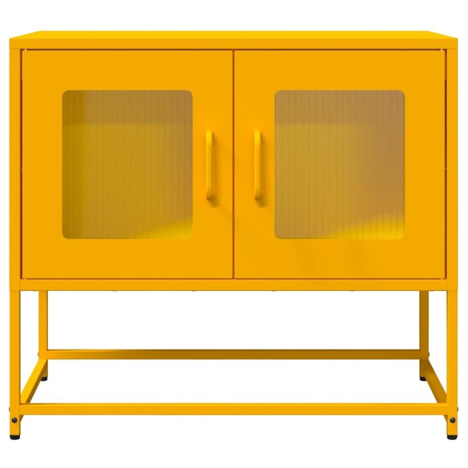 Mueble TV acero laminado en frío amarillo mostaza 68x39x60,5