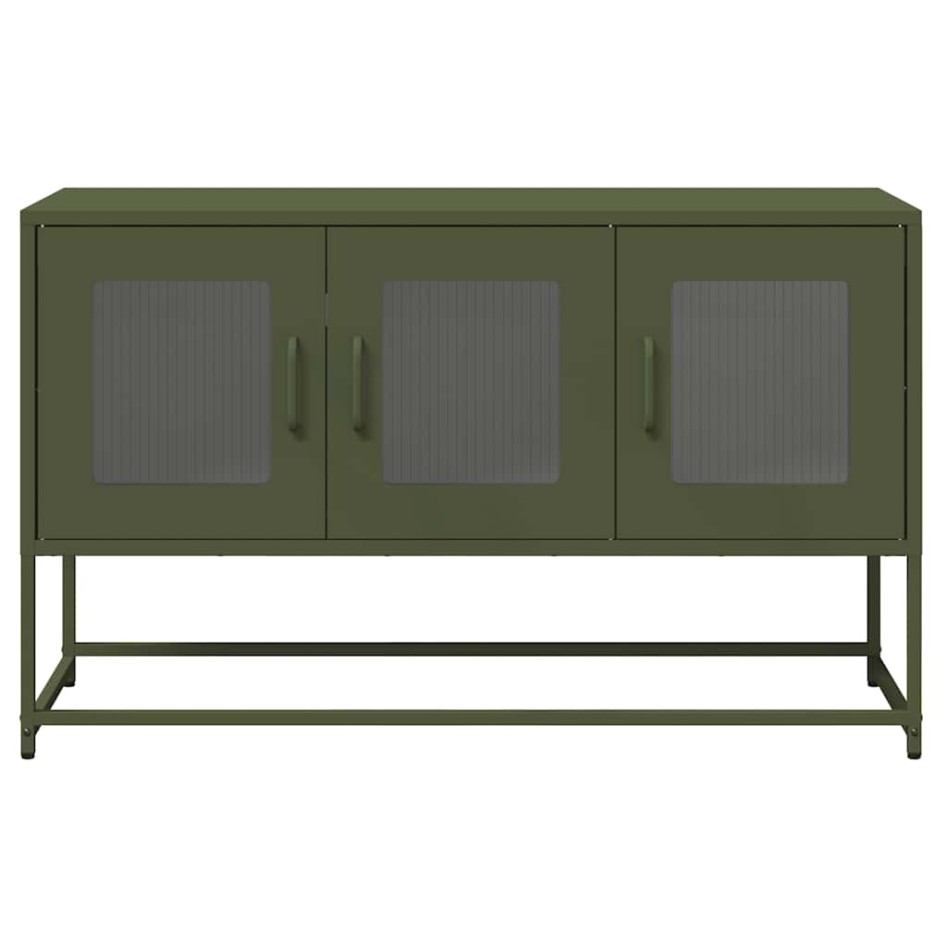 Mueble TV acero laminado en frío verde oliva 100,5x39x60,5